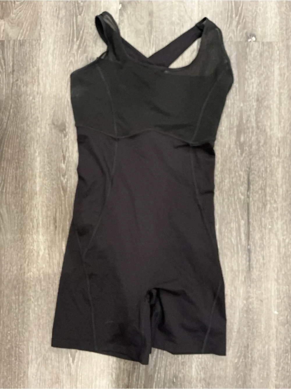 SPANX Black Sculpting One-Piece Shapewear Bodysuit, cross back detail, large